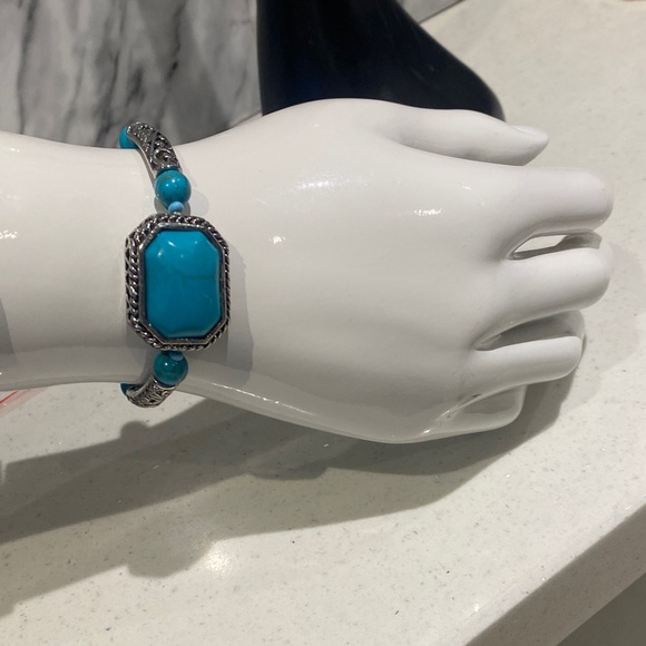Turquoise and Silver Women's Bracelet - Picture 3 of 4